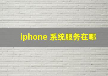 iphone 系统服务在哪